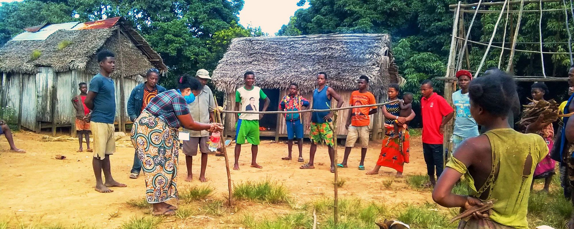 A rural sanitation session in progress in remote Anosy region southeast Madagascar