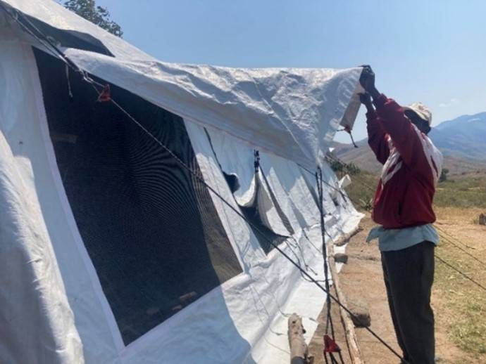 UNICEF tent used as a classroom