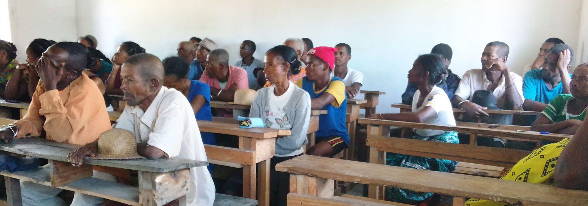 A parents group meeting in Manambaro, Madagascar