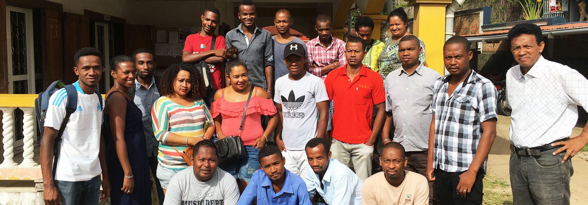 The SEED Madagascar UNICEF WASH team outside the office