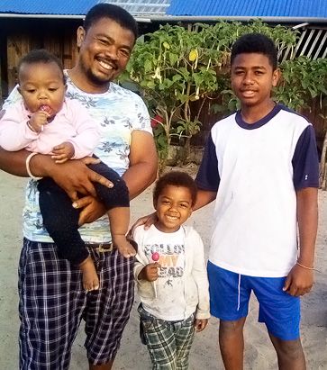 Lomba and his kids in Fort Dauphin, Madagascar