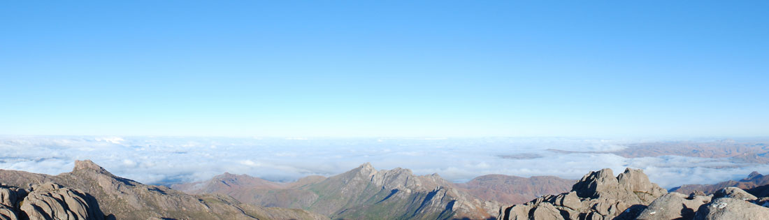 The view from Pic Boby in Madagascar: beautiful clear skies