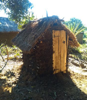  A latrine made of sticks and wood