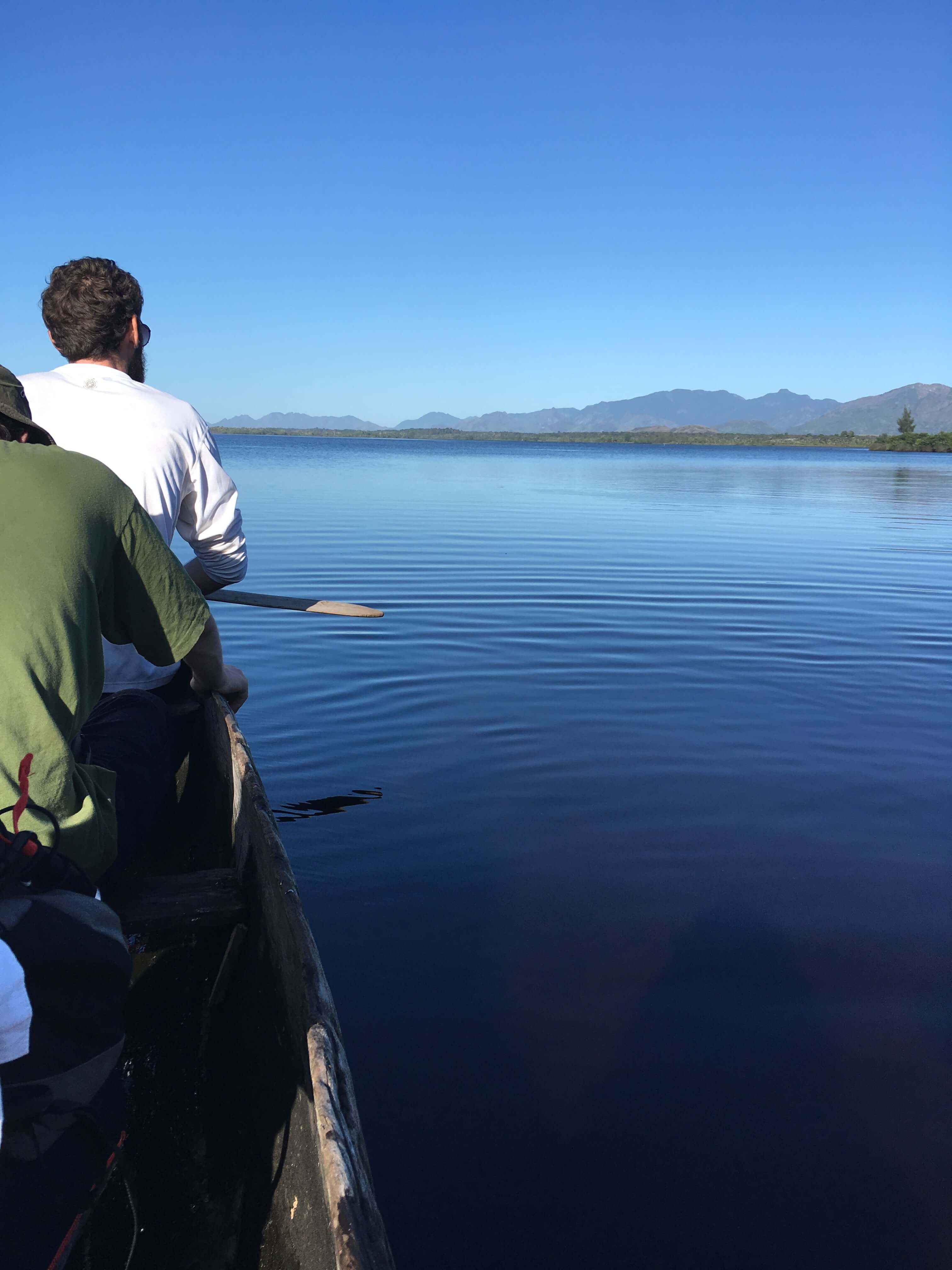 On a pirogue (traditional canoe) trip to an isolated forest fragment