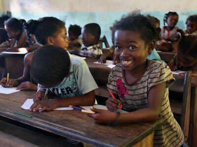 Kids in a mahampy and wetlands outreach session