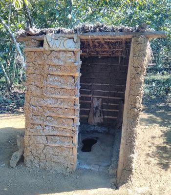  A latrine made of wood and clay