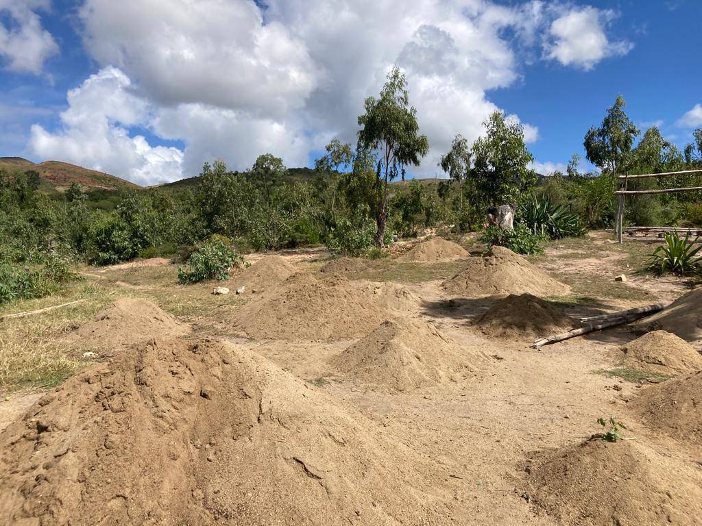 Mounds of sand on school site