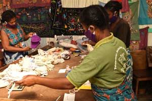 Sorting masks made in the Stitch Studio as part of our Coronavirus response