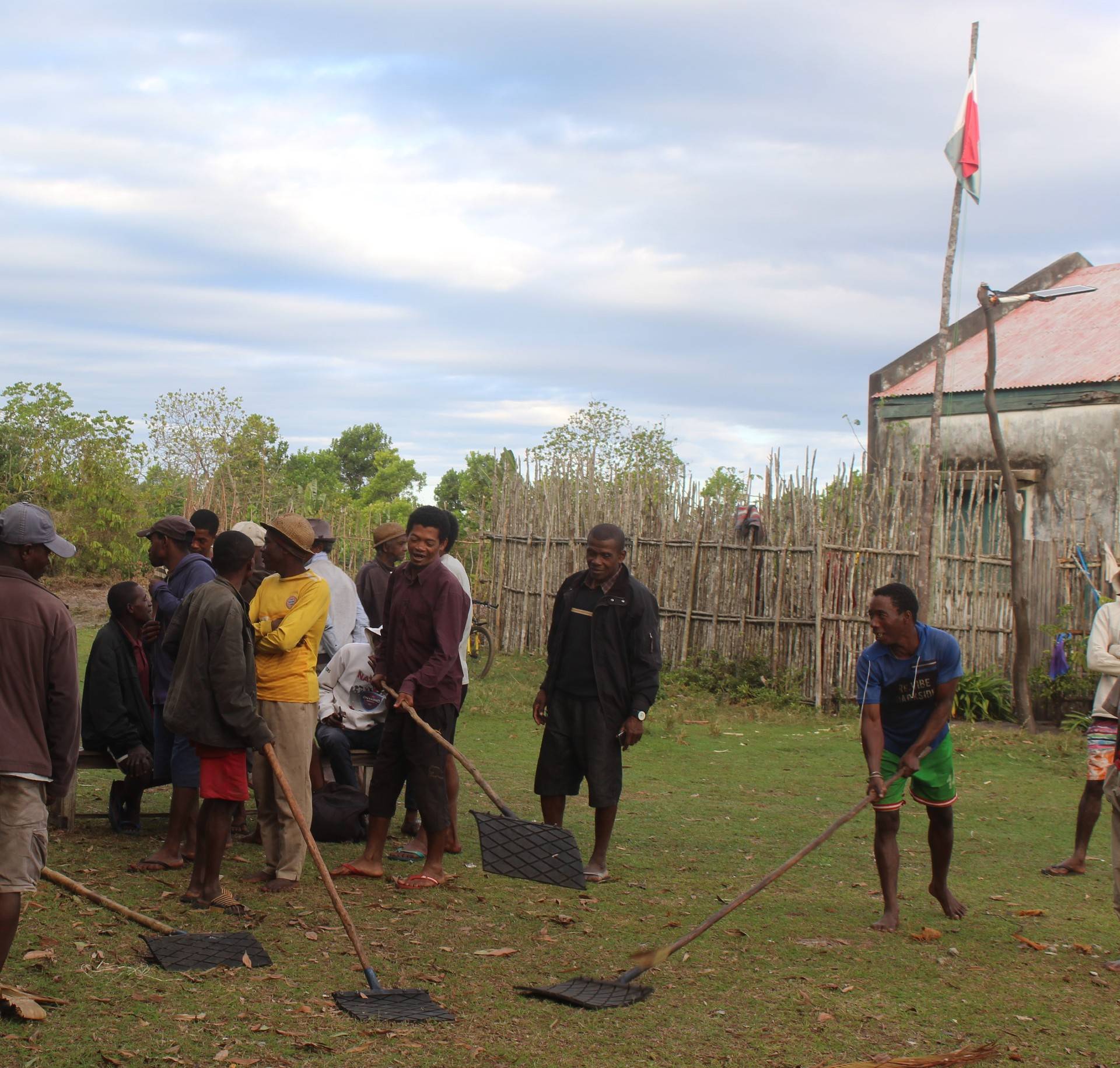 Community members fire beater practice in southeast Madagascar