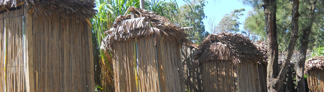 A row of latrines in Fort Dauphin